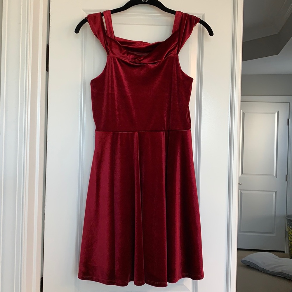 Red velvet little girls dress